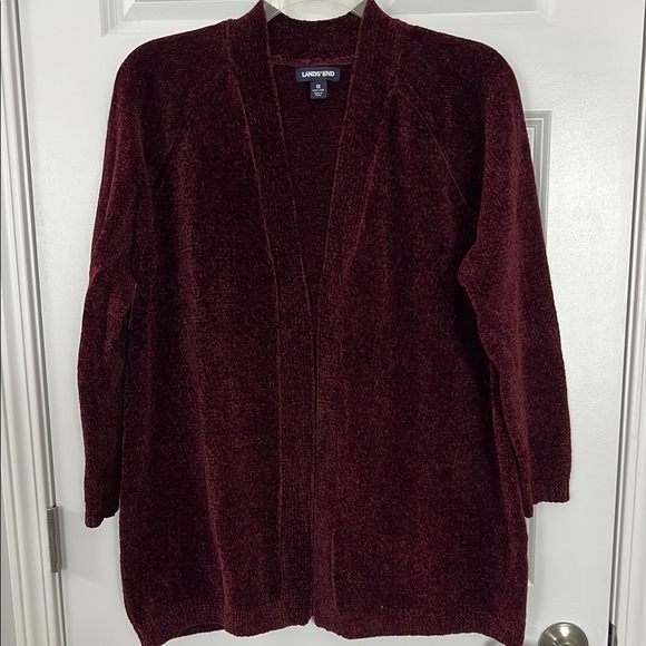 Lucky Brand Sweaters - Lands’ End Women's Burgundy Open Front Cardigan Sweater - Size 1X